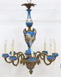 Lot #305 Sèvres Porcelain, Gilt Metal Chandelier