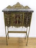 Lot #347 Bronze, Marble Top Telephone Table