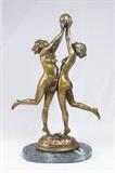 Lot #56 Modern Bronze Sculpture of 2 Nude Women