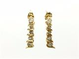 Lot #145 Pair 14K Yellow Gold, Diamond Earrings