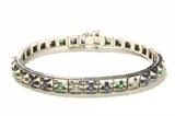 Lot #148 18K Gold, Diamond, Emerald, Sapphire Bracelet
