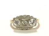 Lot #152 14K Yellow, White Gold, Diamond Ring