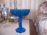 Fenton open rose pedastal compote