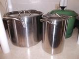 stainless steel pot and asparagus cooker