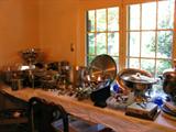 There are several elegant serving pieces for catering the nicest parties.