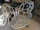 Wrought Iron Butterfly chairs ( 2), with matching settee