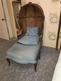 Basket chair and ottoman