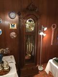 Tall Case Grandfather Clock By Fancher. Beautiful Chimes.