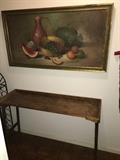 Large oil on canvas, still life signed Cortes