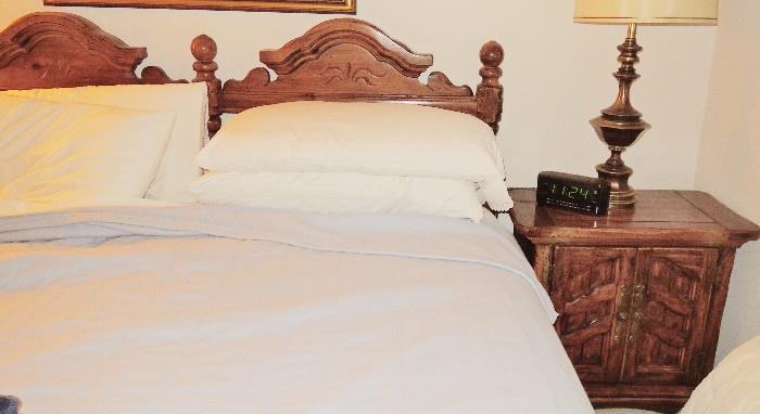 King size headboard with matching night - side table