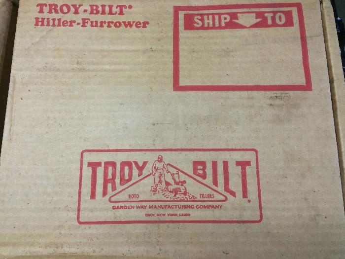 Troy Bilt Hiller-Furrower in box