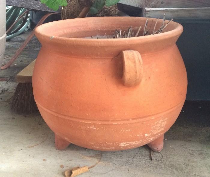 Mexican clay pot, footed