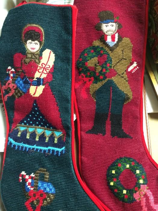 Cross-stitch Christmas stockings