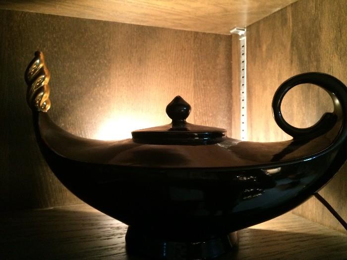 Ceramic mid-century lamp of knowledge nightlight