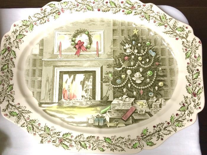 Gorgeous Johnson Bros. ironstone Christmas turkey platter