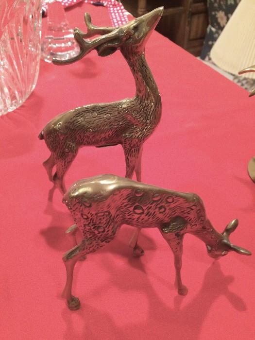 Brass vintage reindeer awaiting a sleigh ride to your house