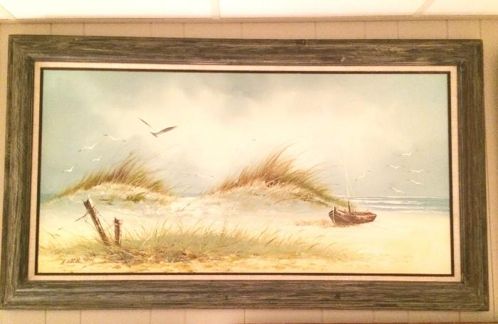 Landscape oil, framed
