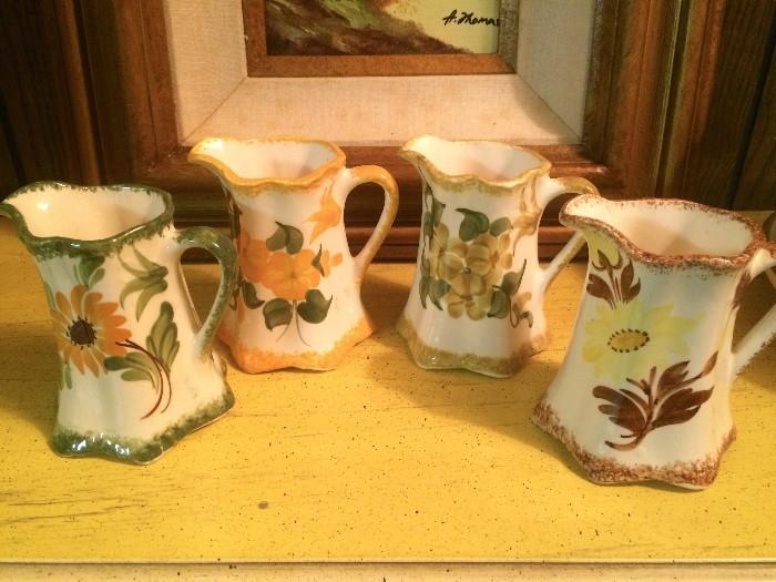 Italian painted ceramic pitcher set