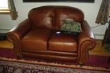 leather love seat/mint