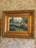 "Monet's Roses"12 X 15.5 in, 22.25 in framed. Barry Thomas.