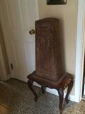 carved guatemalan cabinet (sitting inappropriately on a queen ann table!!