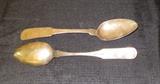 Pair of silver spoons - 1 from 1793 and the other from early 1800s