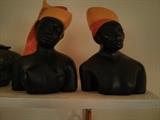Alexander Backer chalkware blackamoor busts