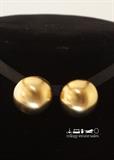 Simple Trifari half dome gold-tone clip earrings. Trifari logo has crown over T,  <b>no ©</b>
