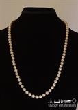 Unmarked 28" faux pearl necklace with fish hook clasp