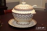 Copeland Spode Fleur de Lis covered tureen with ladle and platter. All pieces are in excellent condition - free of chips!