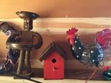 art sculpture / bird house / rooster planter