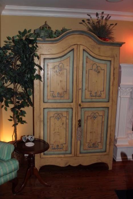 Hand-painted Floral Armoire