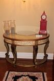 Stenciled Demi Lune Table & Decorative