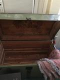 Wooden trunk with cedar panels inside