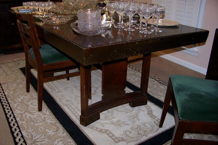 A view of the base of the dining table