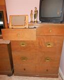 Chest with top drawer flip up mirror