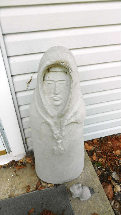 Monk garden statue