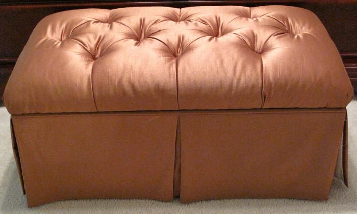 Tufted Cushion Top Satin Upholstery Bed Bench Chest