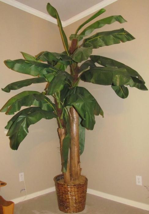 Artificial 9.5' Palm Tree in Large Basket Planter