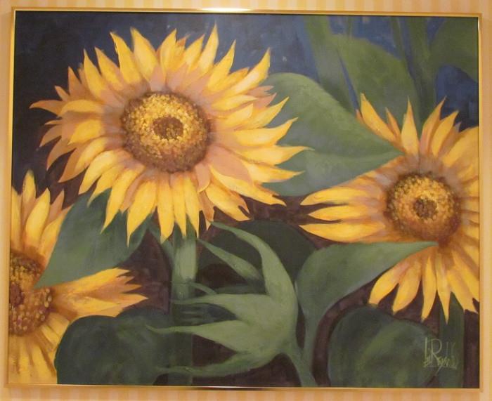 Vanguard Studios Lee Reynolds "Sunflowers" Oil on Canvas(48 x 60)