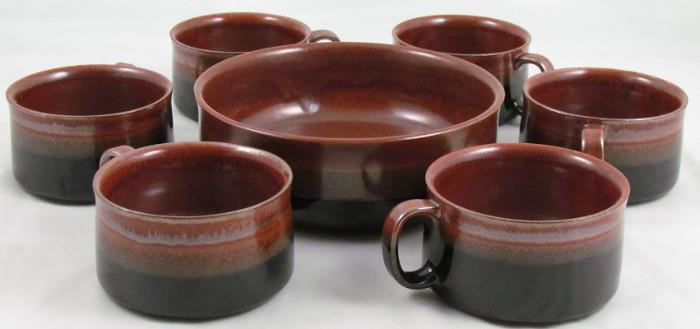 Otagiri Japan Serving Bowl and 8 Soup Mugs