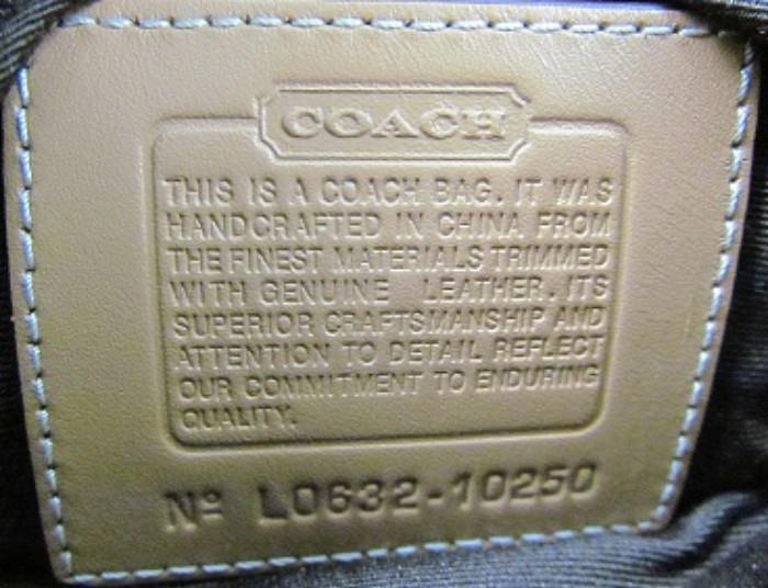 Label with No. which appears on inside of Coach Mini Messenger Swing-pack Bag 