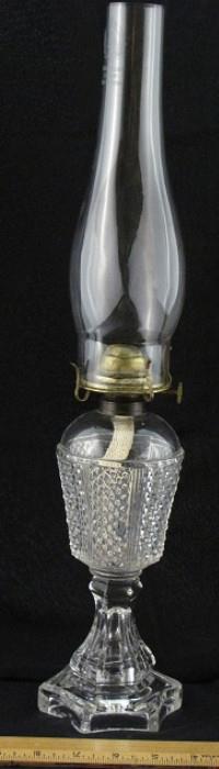P&R Dorset Small Antique Pattern Glass Oil Lamp