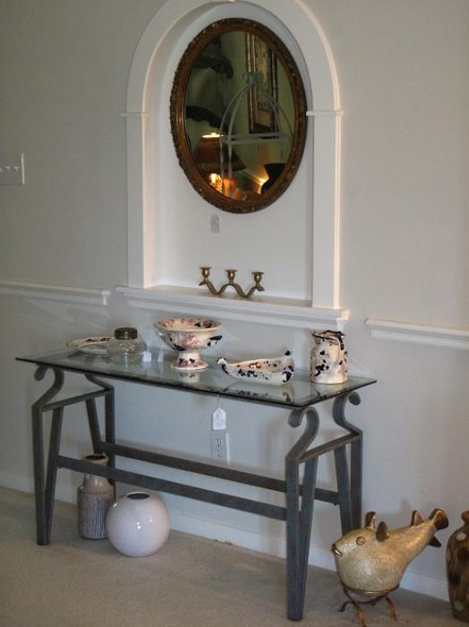View of Sofa Table & Mirror