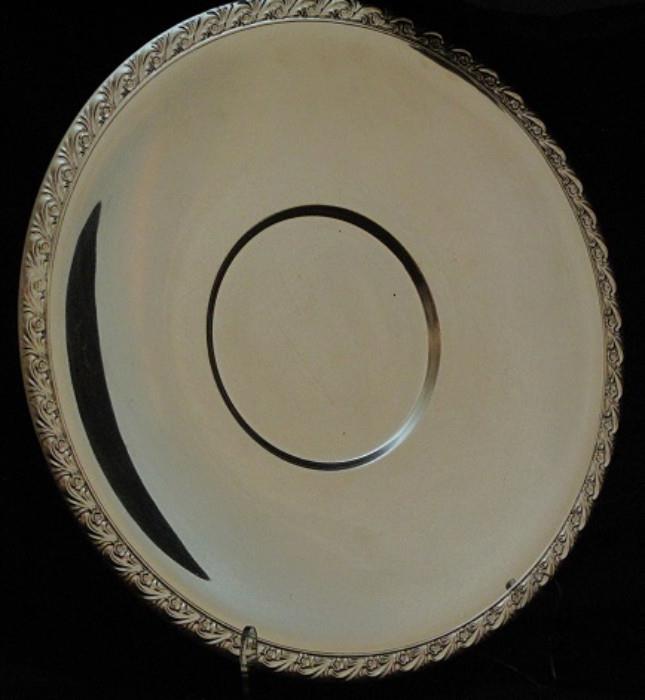 Silver Plate 12" Round Serving Tray