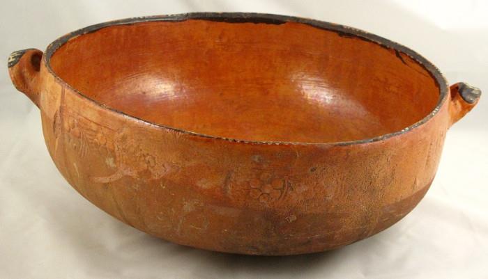 Old Mexican Terra Cotta Bowl (16"D x 5.5"H)
