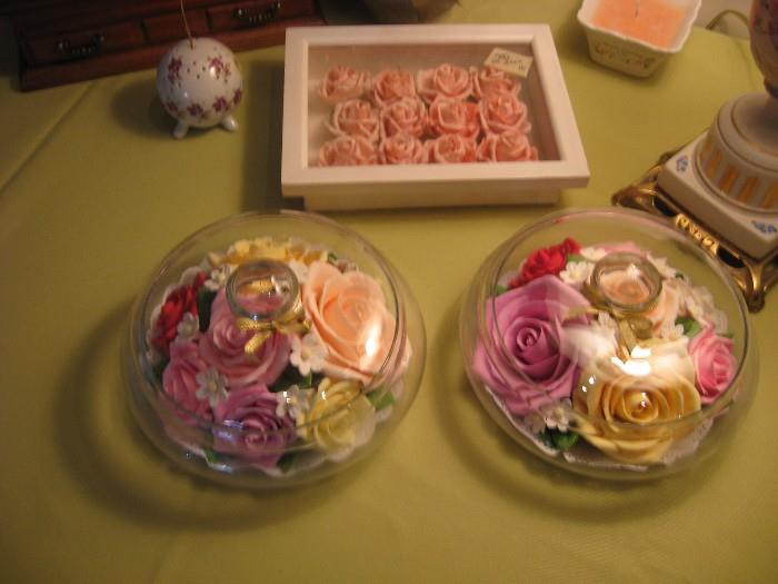 Carved soap roses