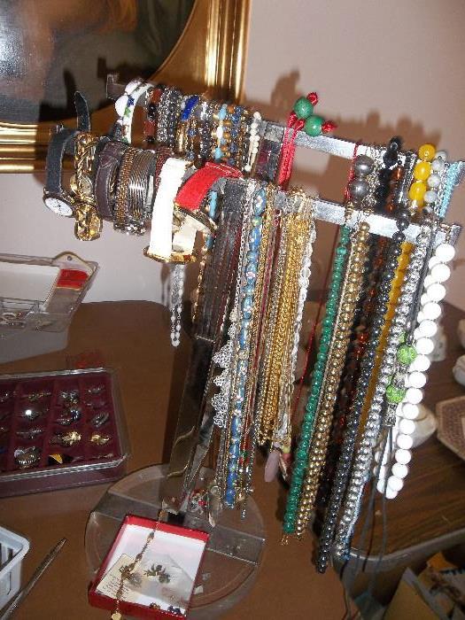 Watches, bracelets, rosaries, and  necklaces, we also have many rhinestone pins and earrings