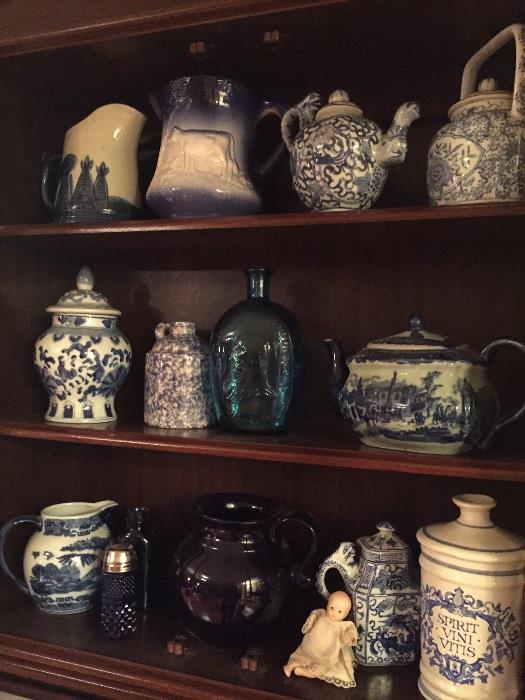 Collection of blue and white porcelains