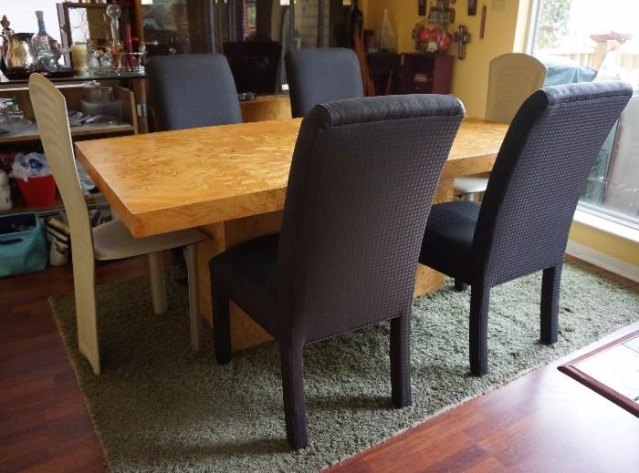 Modern dining table and matching hutch
